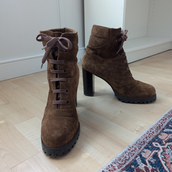Stuart Weitzman Cyler color block lace up booties - Picture 10 of 13